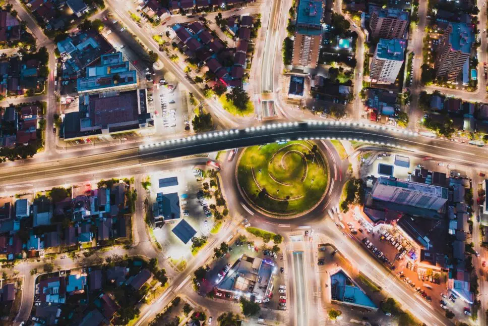 Beautiful-night-cityscape-with-roundabout-in-a-modern-city