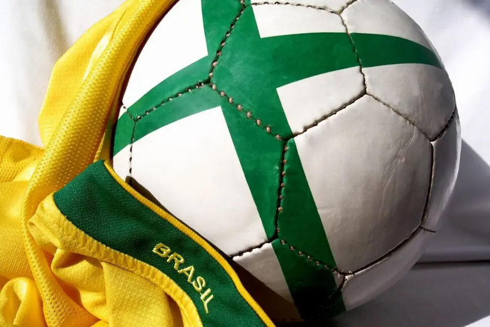 football with brasil shirt shutterstock